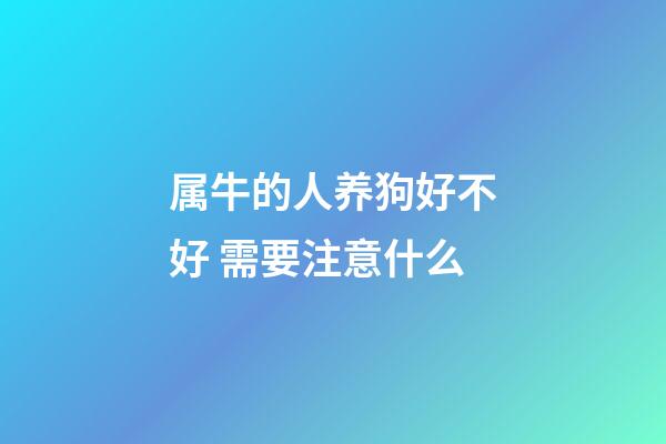 属牛的人养狗好不好 需要注意什么